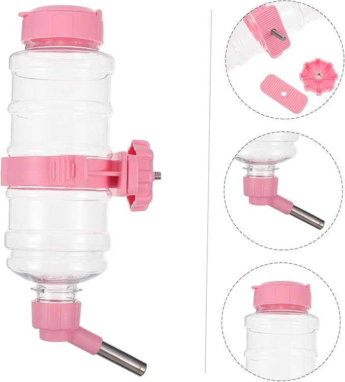 Automatic Water Feeder for Dogs 473ml Capacity Pink Pet Drinking Fountain
