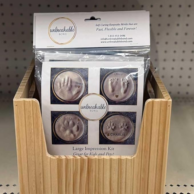 Unbreakable Bond® Pet Paw Print Memory Kit, Self-Curing Molding Putty with Gold Display Tin, No-Bake Pet Memorial Impression Set (Large)