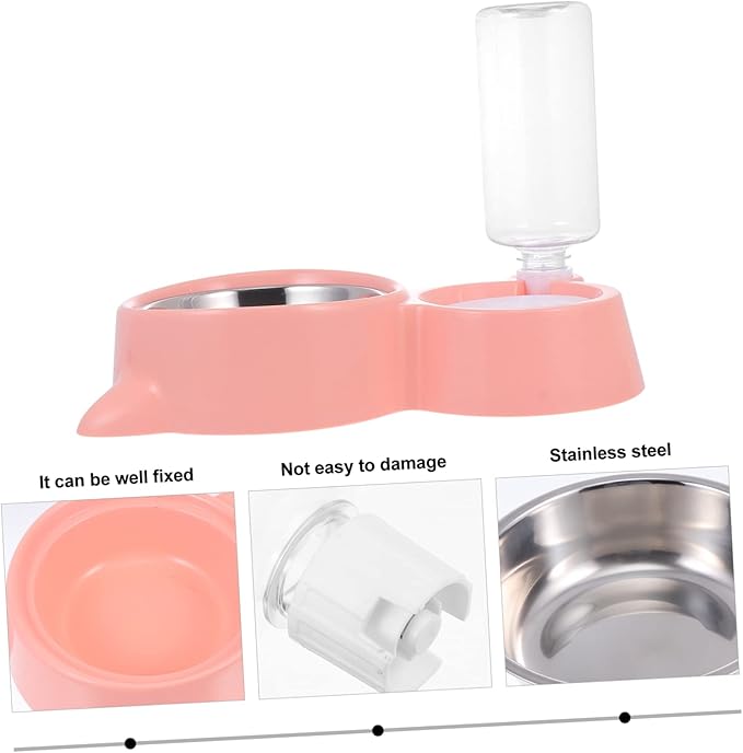 1pc Cat Ear Pet Bowl Dual-use Feeder for Dogs Cats Automatic Water Container Easy to Design for Daily Feeding Needs