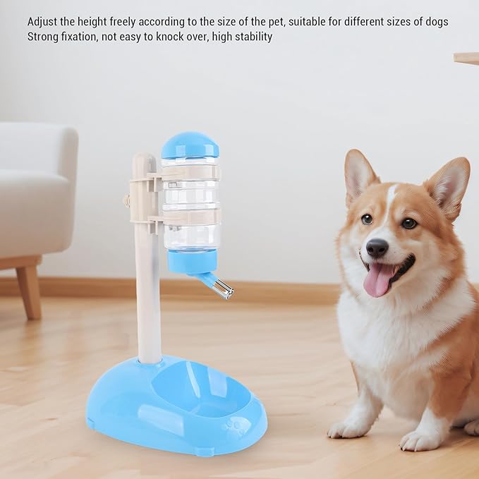 ASHATA Pet Standing Water Dispenser Feeder, 5L Pet Waterer, Automatic Cat Feeder and Water Dispenser (Blue)