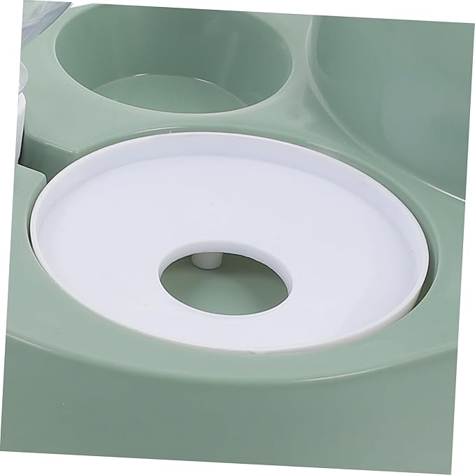 Pet Automatic Water Dispenser and Food Feeder with Stainless Steel Bowl for Dogs and Cats Elegant Design Self-Serve Hydration and Feeding Large in Dark Green