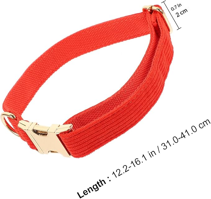 Alasum Metal Buckle Adjustable Cloth Dog Collar for Small to Medium Dogs S Size, Fashionable Pet Collar Necklace with Reflective Buckle for Daily Use and Puppy Training