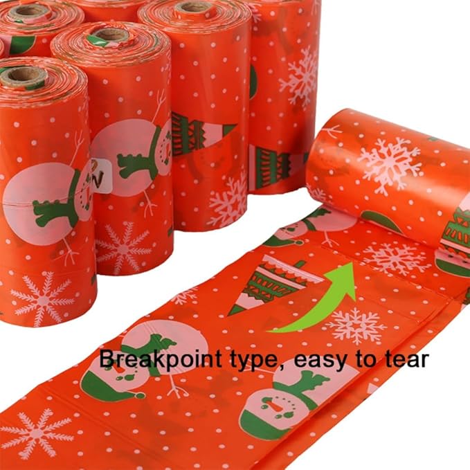 Thick & Strong Dog Poop Bags Scented, Large Capacity Leak Proof Tear Resistant Waste Bags, 6 Rolls 90 Bags for Outdoor Walking and Travel Fast Easy Cleanup (orange)