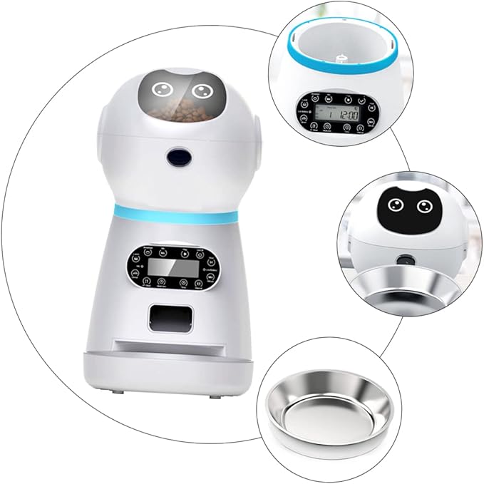 Happyyami Pet Feeder with Automatic Timing 3.5l for Cats Rabbits with Detachable Design