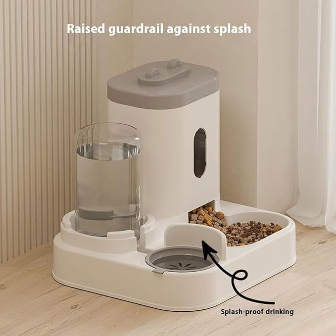 Pet Feeder Fully Automatic Feeder Food and Water Integrated Dispenser 1 L Water Dispenser & 2.3 L Food Storage Bucket Pet Supplies Pets Supplies(Yellow)