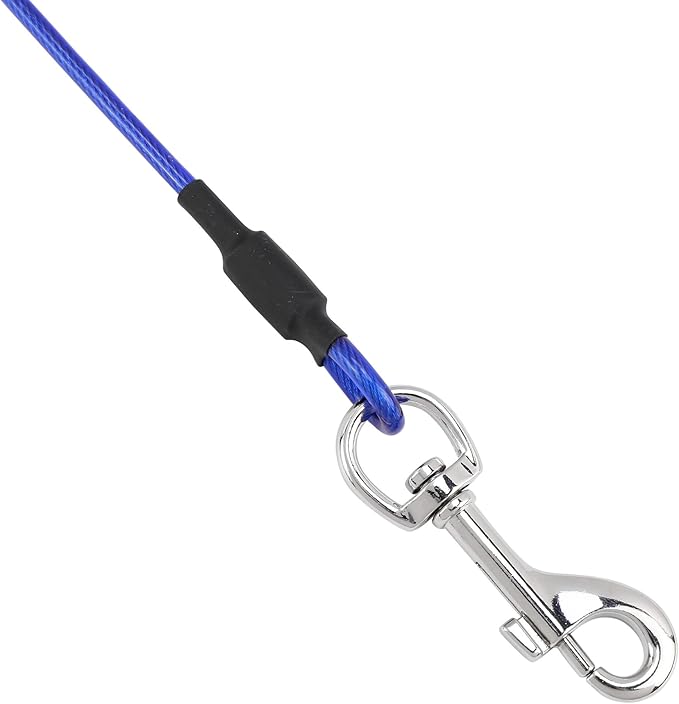 Mogoko Pet Dog Car Seat Belt Restraint, Coated Stainless Steel Chew Proof Dog Vehicle Safety Tether Cable, Double Clip No-Chew Pet Car Leash Lead-24 Inch
