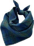 Double Layers Two Tones Dog Cotton Square Bandana Bibs Scarf Kerchief for Small Medium Dogs Boy or Girl - DCB25 B&G