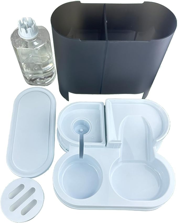 Large Capacity Pet Feeders with Water Dispenser Small Dog Cats Food Bowl Automatic Water Dispenser Watering Feeding Supp