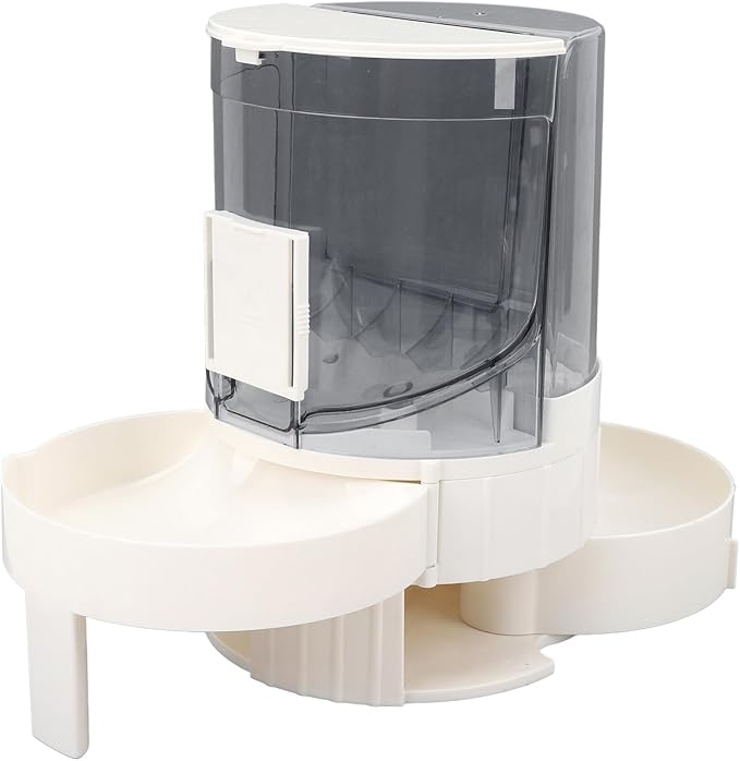 1.3L Automatic Cat Food Dispenser with Rotating Design, Spine Raised Base, Up to 7-Day Feeding for Small Pets, ABS, PP Materials, Easy to Disassemble (Grey)