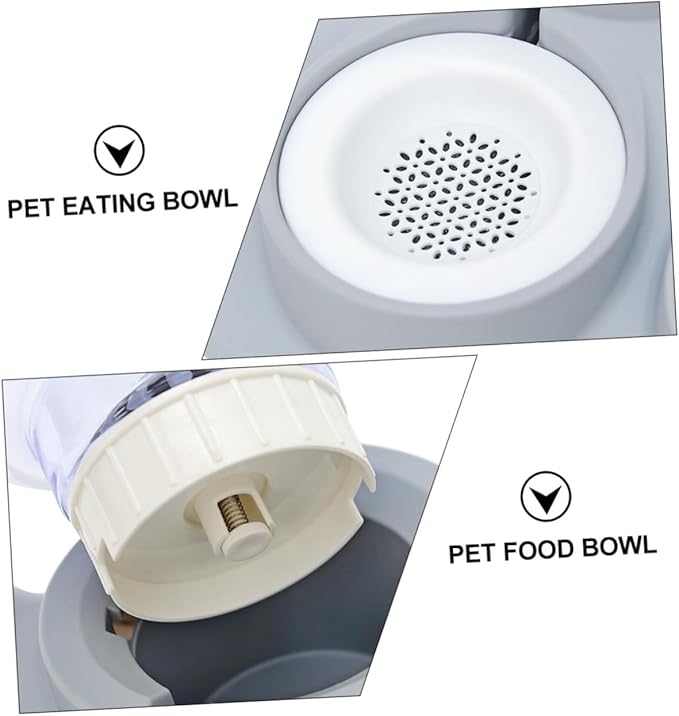 Kisangel Automatic PET Water Feeder and Food Bowl for Dogs and Cats Dual-Use PET Drinking Fountain Stainless Steel Design 2L Capacity for Daily Feeding and Hydration