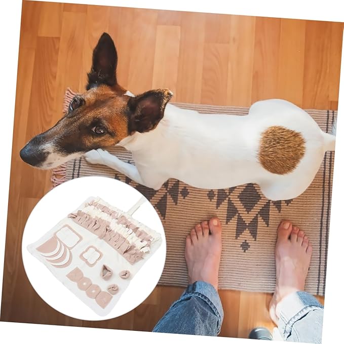 POPETPOP Pet Snuffle Mat for Dogs Activity and Feeding Pad with -Skid Backing for Nose Work and Slow Feeding Small Removable and Washable Design