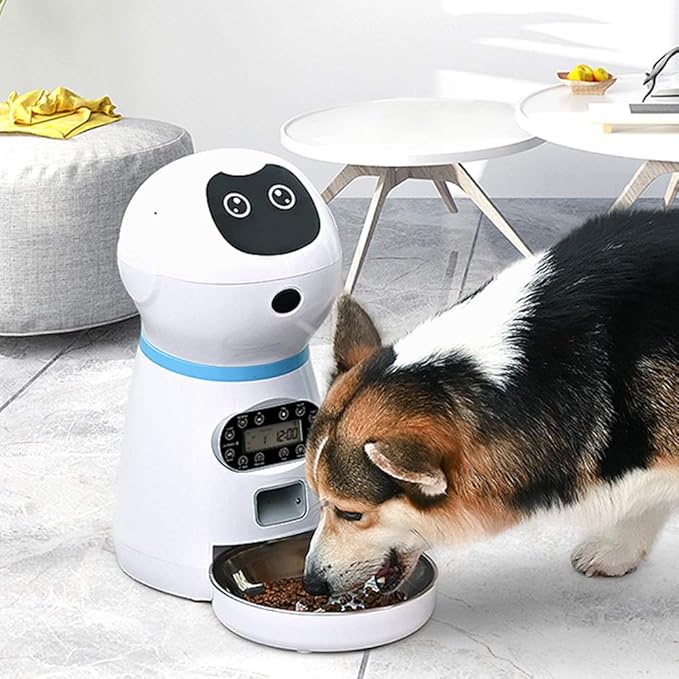Automatic Cat Feeder, 118Oz/3.5L Pet Food Dispenser Feeder with Stainless Steel Food Bowl, Timer Programmable Dog Feeder,Portion Control & Voice Recording Up to 4 Meals A Day