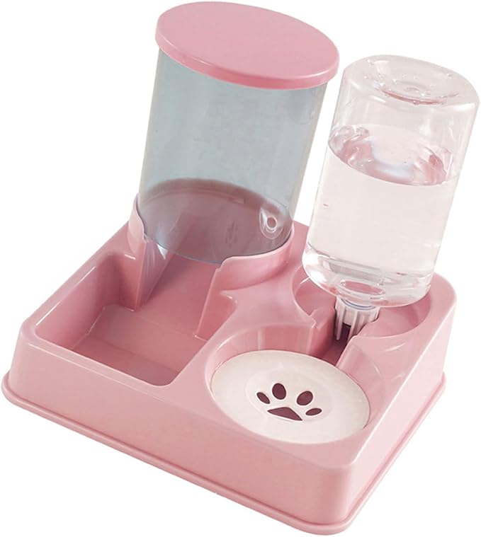 2 in 1 Automatic Dog Water Food Bowl Water Dispenser for Pet Lovely Feeder Raised Food Container Bowl Feeder