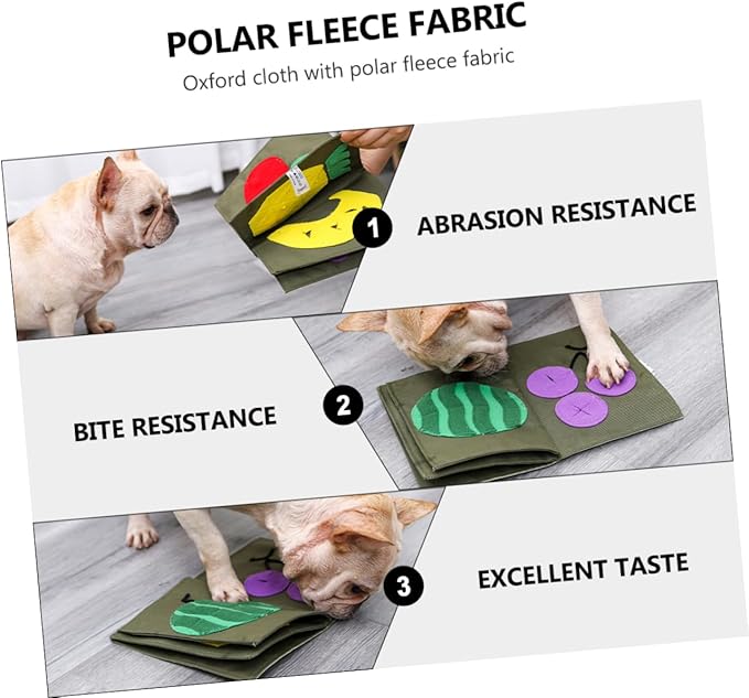 ibasenice Interactive Dog Feeding Book Toy Pet Food Dispenser Blanket for Nose Work Training Durable Soft Engaging Puzzle for Mental Stimulation Design for Fun