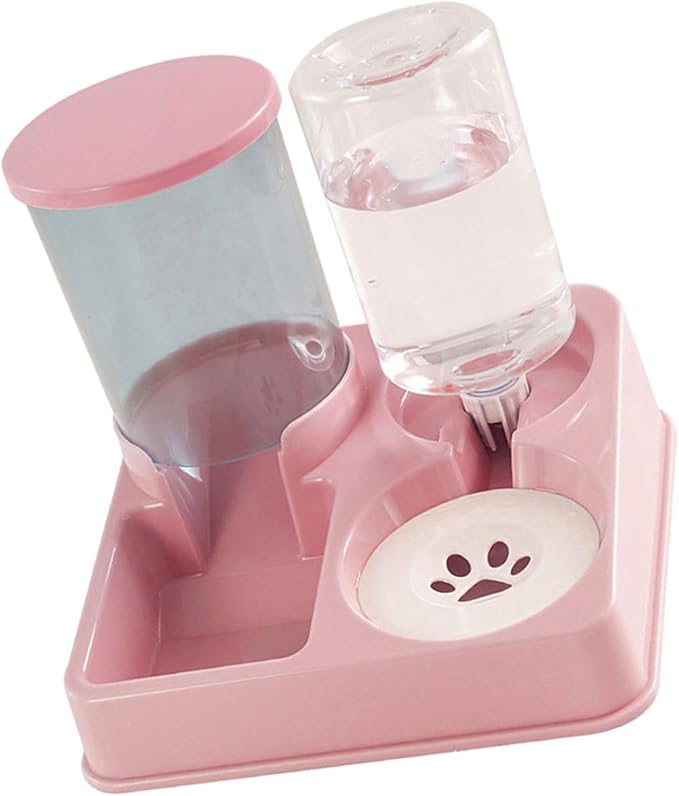 Automatic Dog Bowl Food Bowls 2 in 1 Pet Feeders with Water Fountain Feeder and Waterer Food Container Supplies Automatic Water Dispenser for Cats