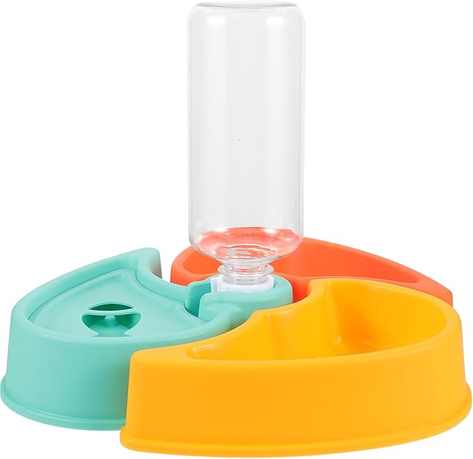 Pet Feeder Bowl for Cats and Dogs with Dry-Wet Separation, Automatic Water Dispenser, Anti-Skid Design, Small Animal Feeder for Indoor Use