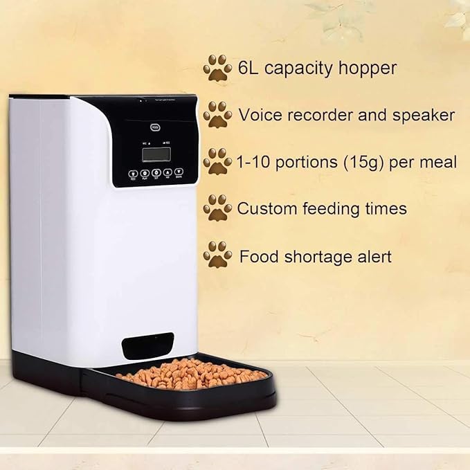 6l pet Feeder Dog Automatic Feeder Recorder and Speaker Timing Personalized 110240v Power Supply