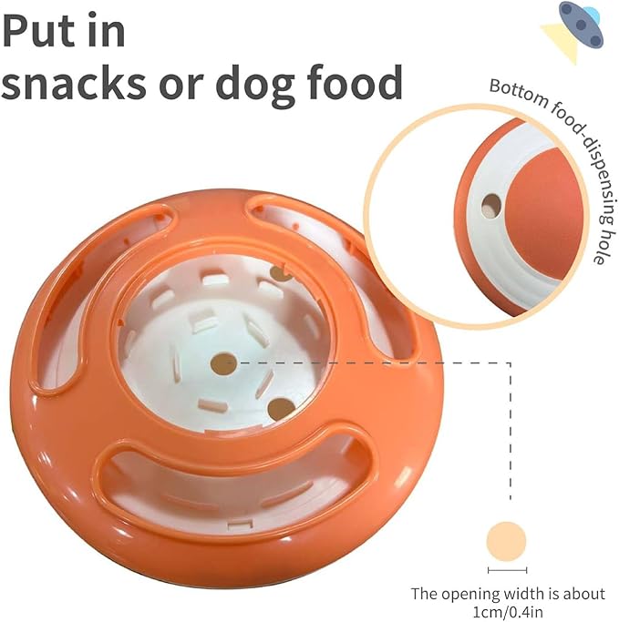Luqeeg Interactive Dog Puzzle Toy Feeder, Automatic Feeding Puppy Toys, 360 Degree Rotation Balance Structure Alleviate Anxiety Pet Food Treat Feeding Dispenser Keep Them Busy