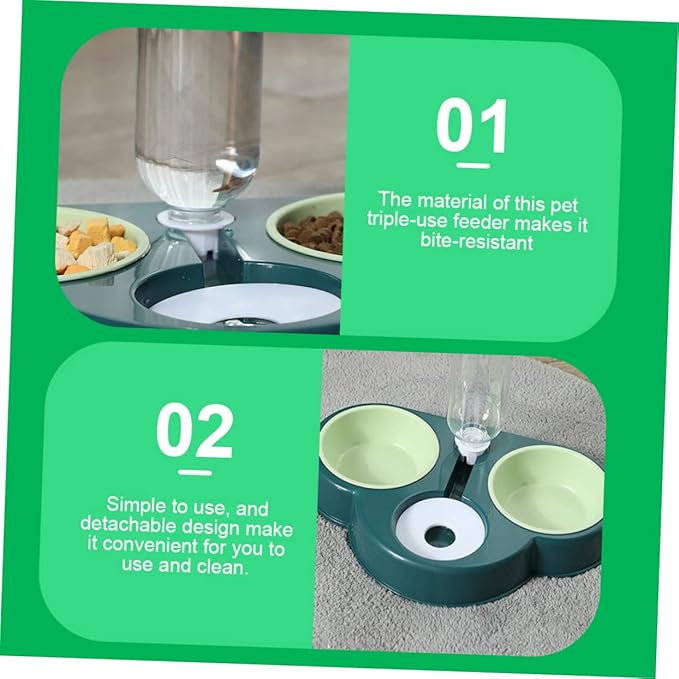 YARNOW Automatic Pet Feeder and Water Dispenser Multi-Function Pet Supplies for Dogs and Cats Non- Design Removable Food and Water Bowl