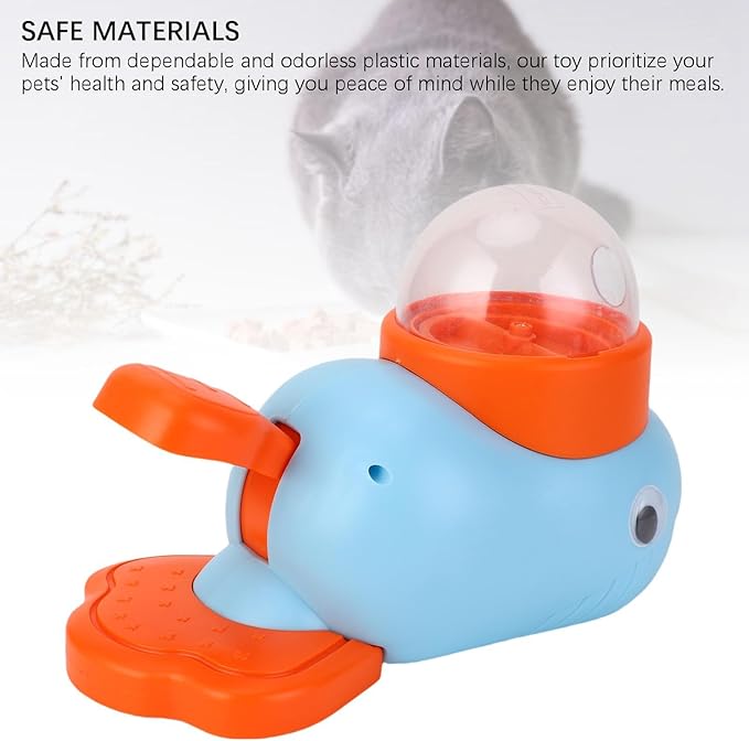 Brrnoo Interactive Feeder Toy for Dogs, Automatic Pet Food Dispenser Puzzle Toy with Training and Bonding Fun Large Capacity 8.46x4.52in (Blue)