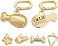 Dogs ID Tags Personalized Double Sided Deep Engraved Cat & Dog Collar Charm Drumstick Balloon Shape Brass