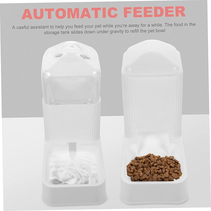 SUPVOX 1set Automatic Pet Feeder Dispenser for Cats Convenient Self-Filling Bowls Use Decorative Accessory