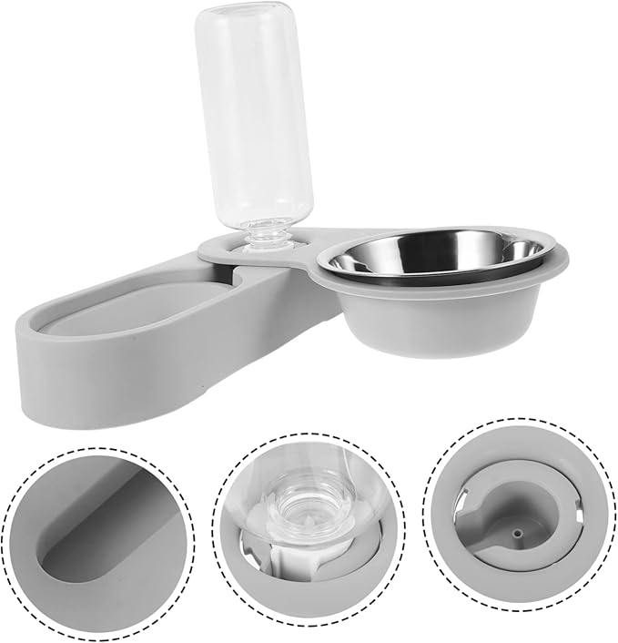 Cat Feeder and Water Dispenser Stainless Steel Raised Bowl Pet Feeder for Cats and Dogs Easy to Clean and Transport