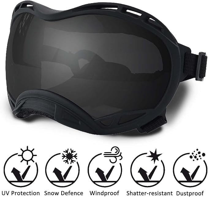 Dog Sunglasses,Doggles Anti-UV Protection,Pet Sunglasses with Adjustable Strap,Suitable for Motorcycle Car Driving Bike Riding Hiking Swimming Wind Dust Fog Dog Eye Protection