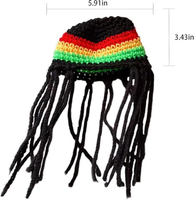 Puppy Knitted Hat & Wig | Winter Dog Bonnet，Keep Your Small Dog Warm and Stylish in This Soft, Knitted Winter hat with Attached Dreadlocks. Perfect for Christmas, and Holiday photoshoots