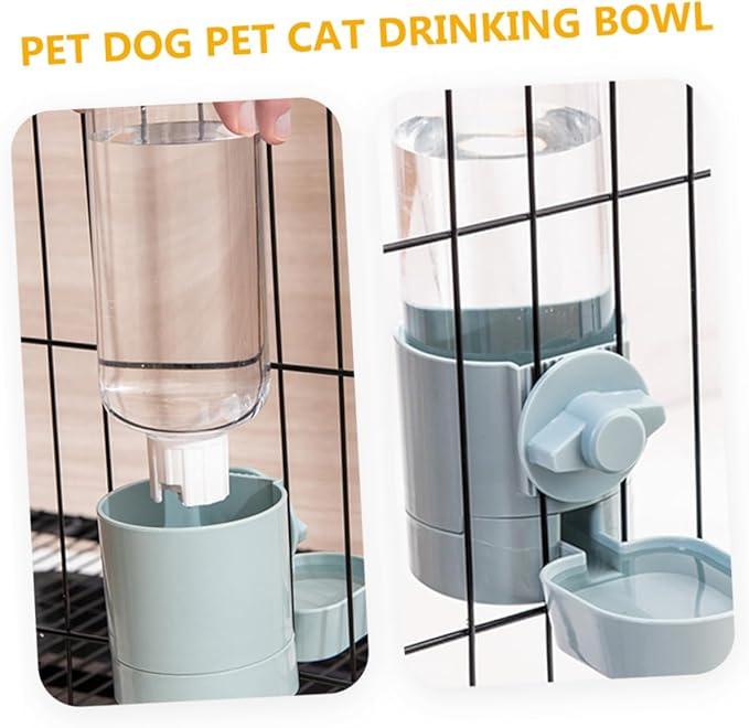 POPETPOP Indoor Cat Water Feeder Hanging Waterer Capacity for Dogs Cats and Automatic Pet Drinking Bowl Easy Installation Bottle Design for Continuous Supply
