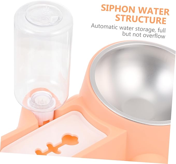 TOYANDONA Automatic Stainless Steel Pet Food Feeder with Water Dispenser Dog Bowl for Puppies and Dogs Transparent Kettle Design Compact Spill-Resistant Feeding Station for Busy Pet Owners