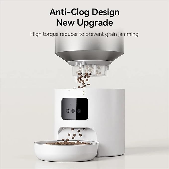 Compatible for Stainless Steel Smart Pet Feeder WiFi Remote Voice Recorder Cats Dogs