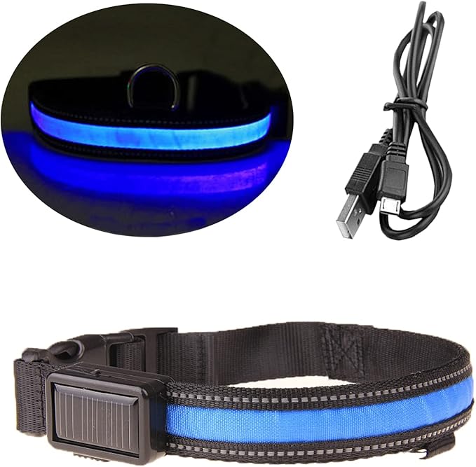 Dog Collar–Increased Safety- Light Up Dog Collar Rechargeable-Led Dog Collar-Comfortable Collar- Illuminated Dog Collars-Flashing Dog Collars for Dark