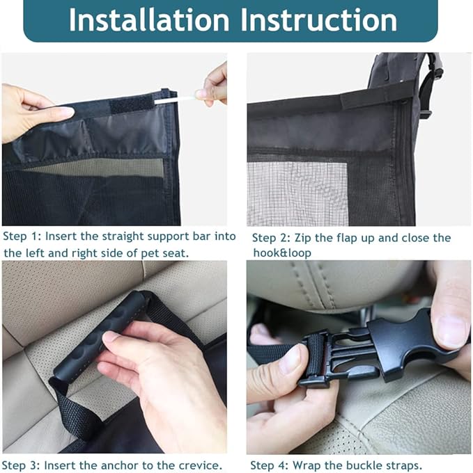 Dog Car Seat Large Size and Medium Sized Dog, Water-Resistant for Cars, Trucks, SUVs, Full Seat, Half Seat and Floor Coverage