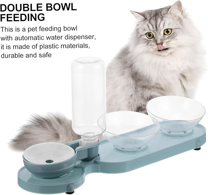 Dual-use Cat Feeder Automatic Water Dispenser Pet Tilt Bowl Cat Water Dispenser Easy to Clean