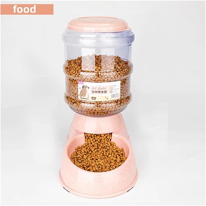 Large Capacity Automatic Pet Feeder and Water Dispenser for Small Dogs and Cats - Ideal Feeding Solution(Food-Pink)