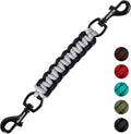 PetBonus Dog Collar Safety Clip, Handmade Backup Safety Strap for Dog Harness, Prong, Pinch Collar, Double Ended Clasp Leash Connector (Black, Grey)