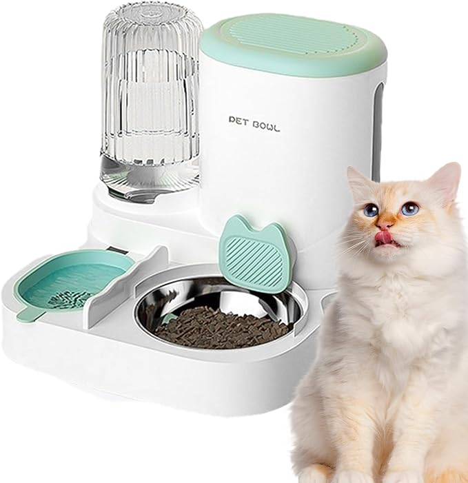Dog Feeder and Waterer, Automatic Food & Water Dispenser Kit, Large Capacity Pet Feeding Station for Dogs, Cats, Rabbits