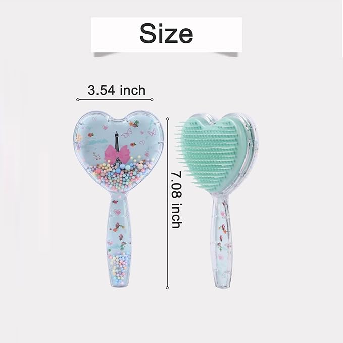 Soft Dog Brush for Small Dogs - Gentle Puppy Massaging Brush for Shih Tzus, Yorkies, Maltipoos, Maltese, Cats & Rabbits - Love Shape Design for All Hair Types (Blue)