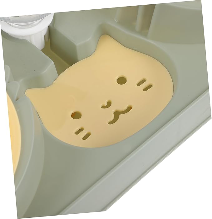 SUPVOX Automatic Pet Feeder and Water Dispenser with Dual Bowls Bite-Resistant Lightweight Non-Slip Design for Cats and Dogs Random Styles