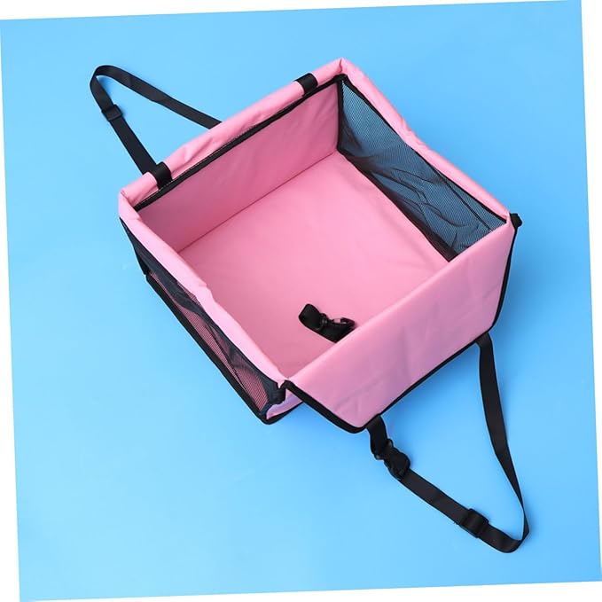 Sosoport Pet Safety Seat Breathable Mesh Pet Carrier for Dogs Cats Straps Front Storage Bag for Travel Thick Support Rods
