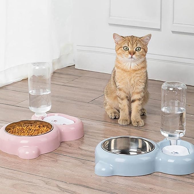 Pets Feeder Bowl Dog Dishes Automatic Pet Cat Water Fountain Dog Cat Pet Mute Drinker Feeder Bowl Pet Drinking Fountain Dispenser Puppy Food Bowl Blue