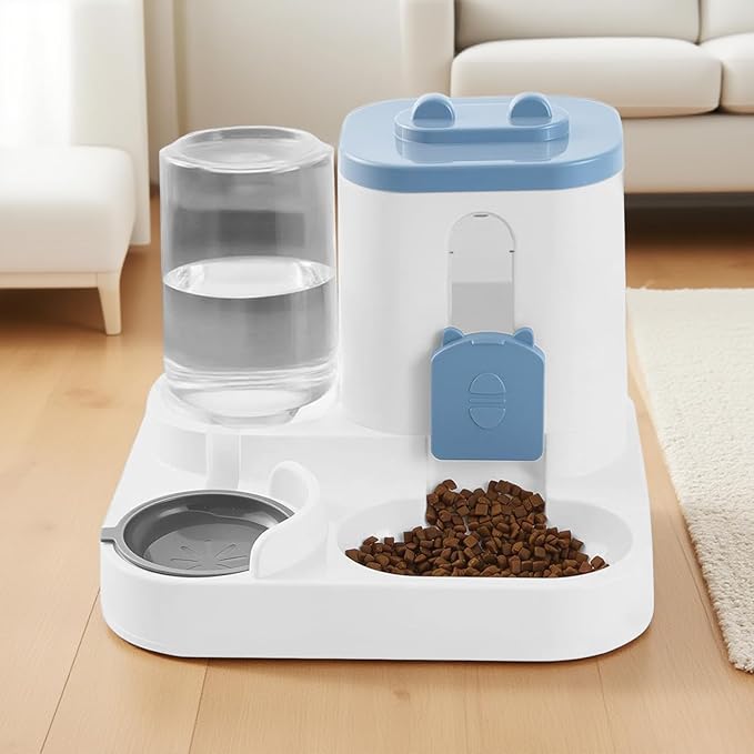 Dog Feeder, Automatic Pet Feeder, Large Capacity Food Dispenser with Flow System for Cats Kittens Small Medium Dogs Indoor Feeding, Convenient Daily Meal Supply for Home Use