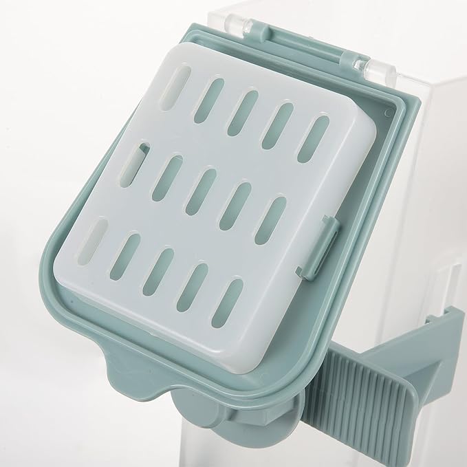 2L Hanging Pet Feeder Bowl Automatic Dog Food Dispenser for Cage Mounting, Blue Durable Plastic Slow Feeder Suitable for Puppies and Small Dogs