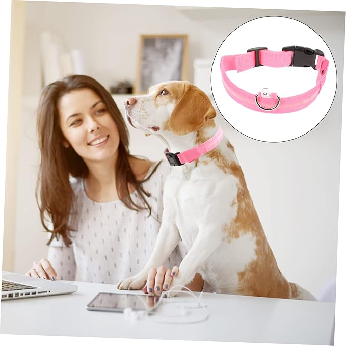 ibasenice 1set Rechargeable Led Dog Collar Neon Pet Neck Decor for Puppies Comfortable Skin-Friendly Design for Night Safety for