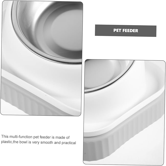 Hemoton Automatic Cat Feeder Detachable Water Dispenser Dog Bowl Easy to Use No Spill Pet Food and Water Bowl