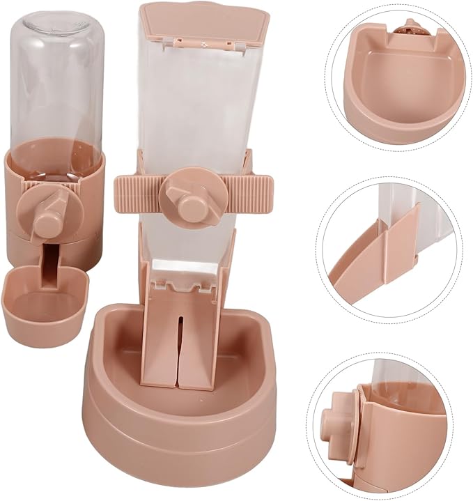 balacoo 1set Automatic Pet Feeder and Water Dispenser for Dogs and Cats Wall-Mounted Design Safe Material Easy Observation of Food and Water Levels for Pets