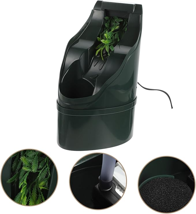 POPETPOP 1pc Waterfall Shape Water Dispenser for Pets Automatic Lizard Drinking Bowl Pump Fresh Running Water Fountain Stable Design for Cats and Decoration Us