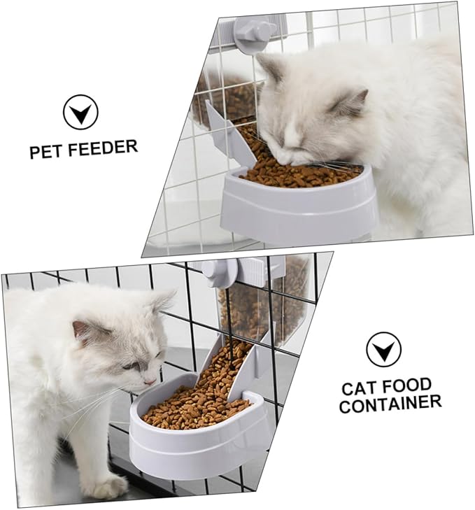 1pc Hanging Pet Feeder for Dogs and Cats Automatic Food Container Detachable Design Gray for Preventing Spills and Easy Cleaning