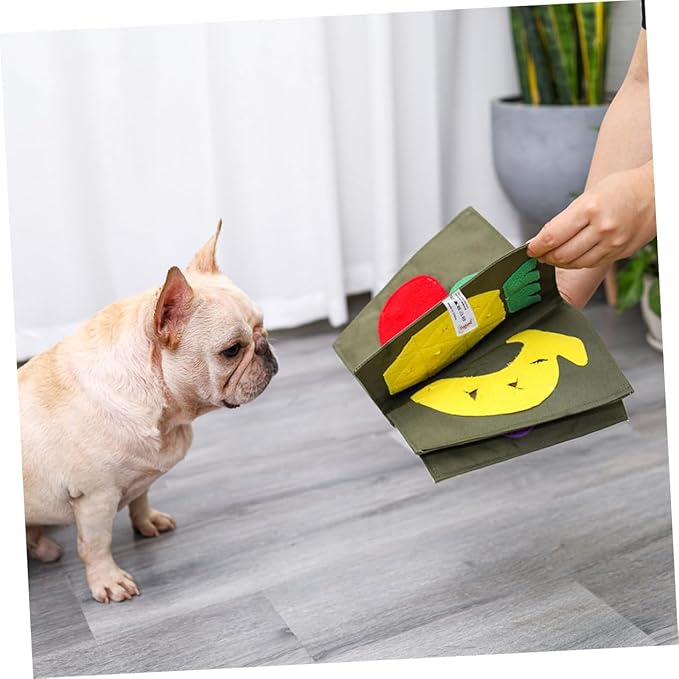 ibasenice Interactive Dog Feeding Book Toy Pet Food Dispenser Blanket for Nose Work Training Durable Soft Engaging Puzzle for Mental Stimulation Design for Fun